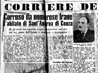 Articolo de "Il Popolo" sulle frane a Sant'Andrea di Conza