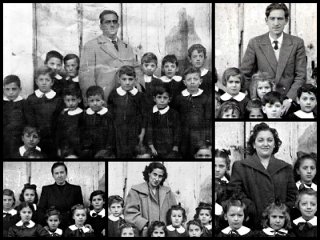 Le classi della Scuola Elementare di Sant'Andrea di Conza nel 1954