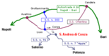 Come arrivare a Sant'Andrea di Conza